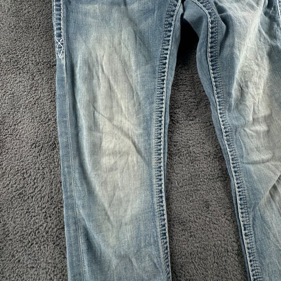 ROCK REVIVAL Women BETTY Straight Designer Blue Jeans Embellished Size 27 Adult - Picture 5 of 16